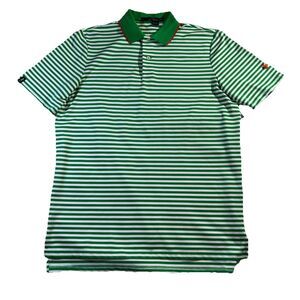 RLX by Ralph Lauren Golf Polo Men's Size Medium Green and White Stripe
